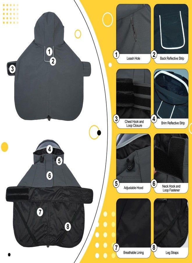 دينتران معطف مطري شديد التحمل للكلاب من دينترون مزود بغطاء رأس، مناسب للكلاب من فصيلة الراعي الألماني والمالاموت الألاسكي - حماية من جميع الأحوال الجوية للمشي لمسافات طويلة والصيد والأيام العاصفة - درزات معززة، مقاس XXXL - Image 3